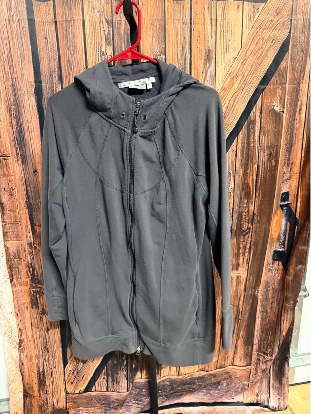 Athleta Women's Gray Hooded Zip-Up Jacket size XL